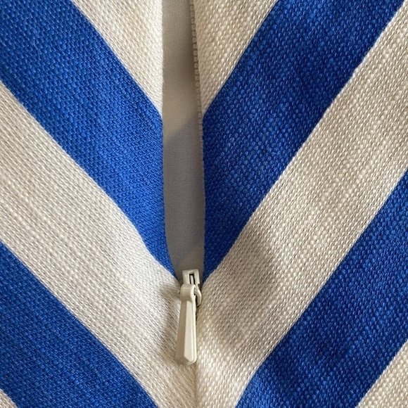 Talbots cotton a-line cream blue chevron lined skirt size 4 Petite - Picture 8 of 8